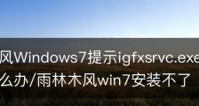 雨林木风Windows7提示igfxsrvc.exe应用程序错误怎么办/雨林木风win7安装不了